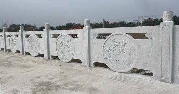 济南芝麻白河道栏杆 石材栏杆
