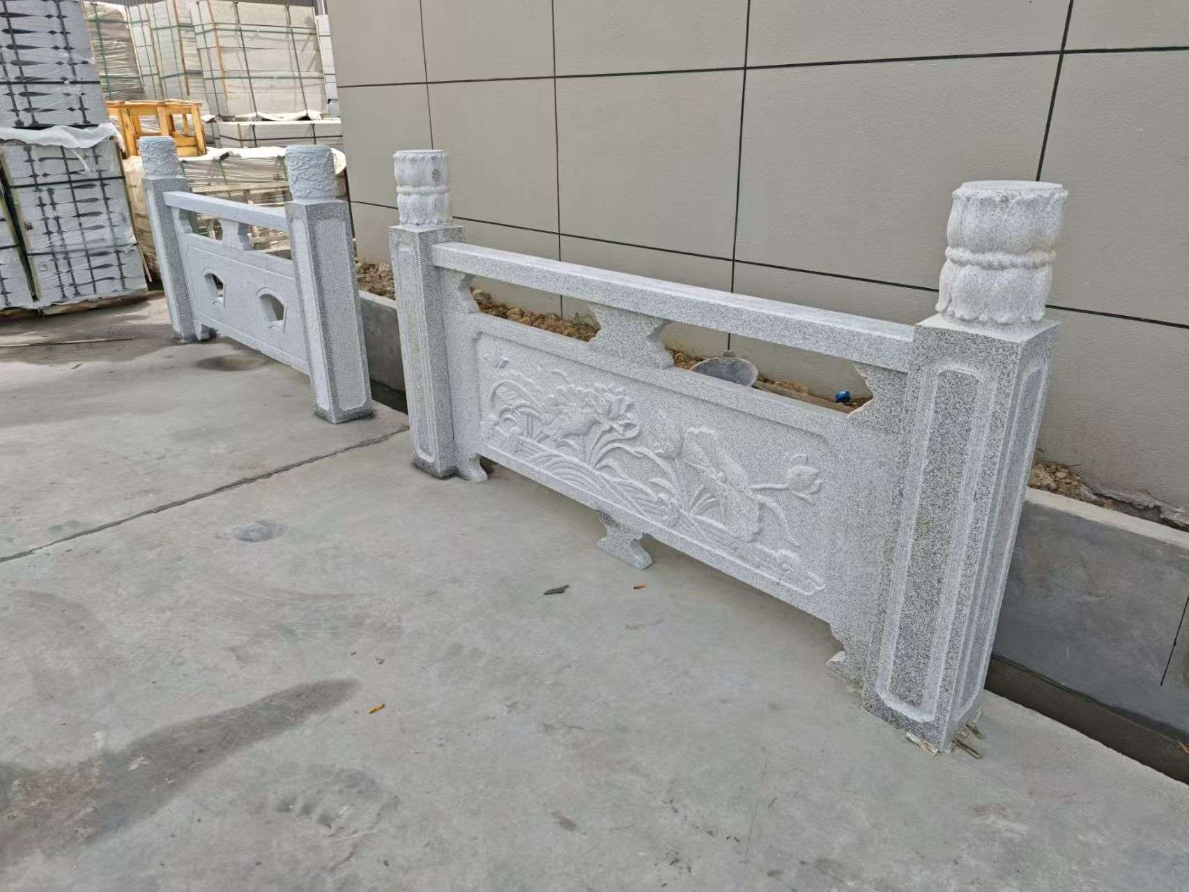 济南芝麻白河道栏杆 石材栏杆