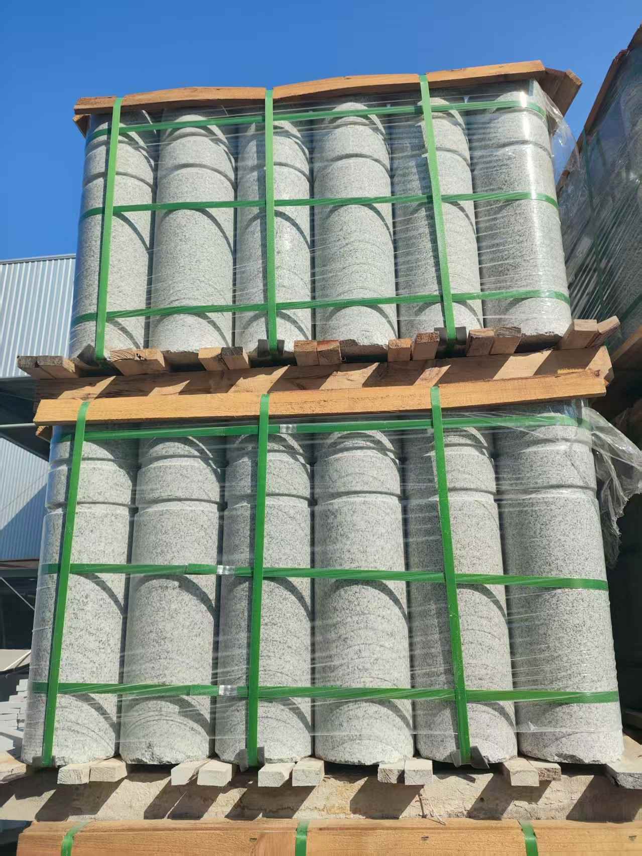 济南挡车柱芝麻白 挡车石