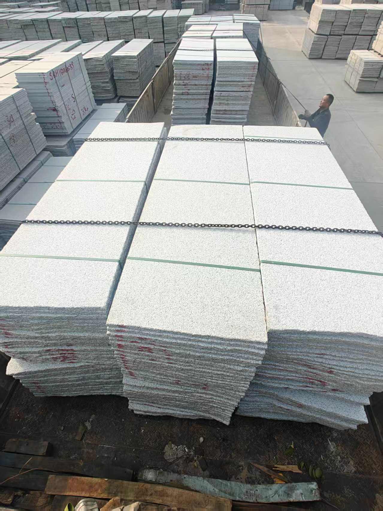 济南芝麻白毛板，石材毛板